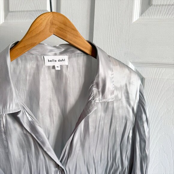 Liquid Metal Button Down Shirt Blouse Metallic - Bella Dahl - Picture 7 of 8